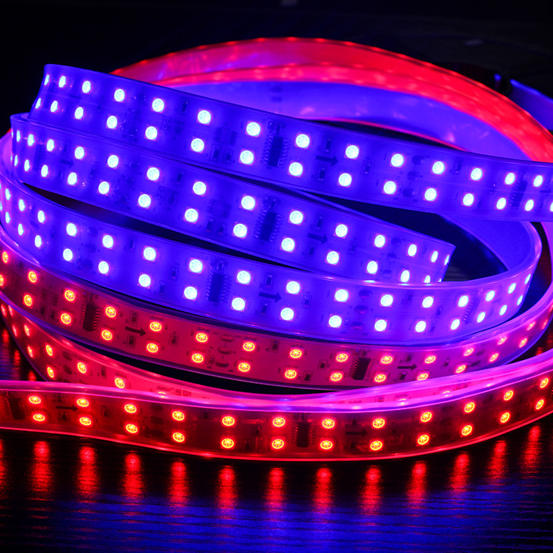 Custom Factory High Quality Digital WS2811 Addressable Pixel 16703 Magic Color Double Row RGB LED Light Strings Remote Control