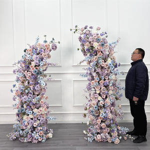 Arco de Flores Artificiales para Boda o San Valentín, Color Morado y Rosa, Estilo Bosque Realista, para Eventos - Product Image 3