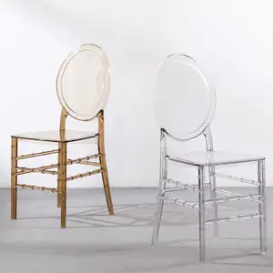 Vente en gros bon marché de mariage chaise plastique transparent