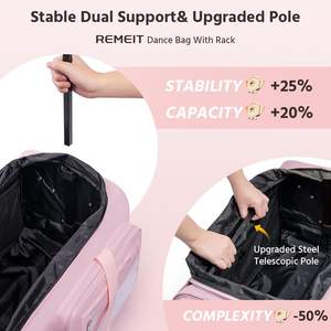 Free Sample Multiple Usage Travel Duffel Bag Large Size Duffel Bag Dance Bag Rolling Carrier with <b>Garment</b> <b>Rack</b> and Wheels - Product Image 2