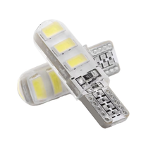 12V T10 W5W bombilla LED para coche 194 168 5630 6SMD Lámpara de lectura Interior de coche de silicona Gel de sílice cuña impermeable al por mayor