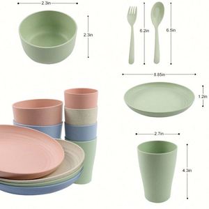 Nouvelle Collection 2026 : Vaisselle Biodégradable en Paille de Blé et Fibre de Bambou – Service de Table de Haute Qualité pour Dîner - Product Image 1