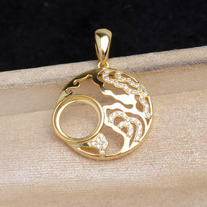 Accessoires DIY pour bijoux en perles, support de pendentif vide Sun 10-10.2mm Mabe, modèle 6069 pour perles en vrac - Product Image 4