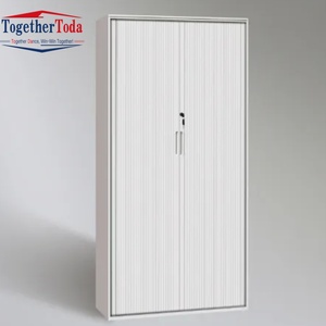 Armoire de rangement métallique à 2 portes avec volet roulant, meuble de bureau en acier, armoire à roulettes, porte enroulable, armoire de classement métallique - Product Image 2