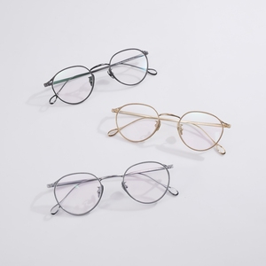 Monture de lunettes ronde en titane pur, design japonais classique, bord fin, légère, pour verres correcteurs de haute puissance - Product Image 1