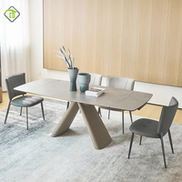 Table à manger télescopique moderne et luxueuse pour la maison Table mobile simple et peu encombrante Table à manger rectangulaire simple et moderne