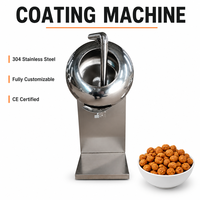 Machine à enrober en acier inoxydable pour sucre, chocolat, cacahuètes et bonbons, avec contrôle de la température de chauffage et de refroidissement