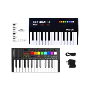 25 Key USB Mini Digital Piano Keyboard Electronic Pop Piano Type Connects with Smartphones and Tablets