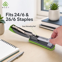 Engrapadora Manual de Metal de 24/6 con Logotipo Personalizado, Verde, 20 Hojas, para Oficina, Papelería, Encuadernación de Libros, Uso en Oficina y Escuela