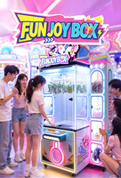 Funspace Nouvelle Machine à Grappins Tendance pour Jeux d'Arcade, à Compartiments Transparents, à Monnayeur, en Métal, Boîte Funjoy, Distributeur de Cadeaux