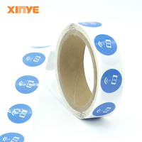 Offre Spéciale personnalisé NFC puce 215 autocollant de téléphone intelligent CMJN impression 13.56MHz fréquence ronde RFID étiquette de médias sociaux