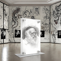 Judaica Rabbi Cadeau Juif Art Mural Moderne Écologique Gadol Croquis Acrylique Transparent Lucite Plaque