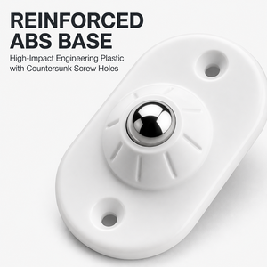 Minimalist White Plastic <b>Furniture</b> Caster With Precision Ball Bearing And Brake Plate Mount - Product Image 3