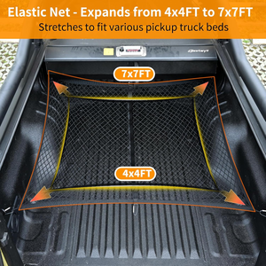 Red de Carga Tenghui DT de Material PP de Alta Resistencia y Elasticidad para Camionetas y SUVs |   Almacenamiento Diario para Autos Extensible de 4x4 Pies y 7x7 Pies - Product Image 4