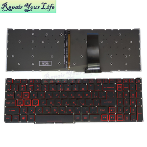 Ru คีย์บอร์ดเรืองแสงสำหรับแล็ปท็อปรัสเซียสำหรับ ACER Nitro 5 7 AN515-54 43 44 <span class=keywords><strong>AN517</strong></span>-51 <span class=keywords><strong>52</strong></span> AN715-51 PH317-53 PH315-<span class=keywords><strong>52</strong></span>แป้นพิมพ์สีแดง - Product Image 3