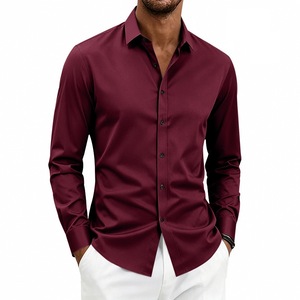 Customized <b>Men's</b> Casual Dress <b>Shirts</b> Breathable Quick Dry Long Sleeve Button Down Slim Fit Spring - Product Image 6