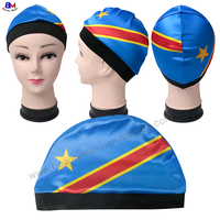 Nouvelle arrivée Haïti drapeau personnalisé vague casquette Satin bande élastique soyeux vague casquette hommes confortable