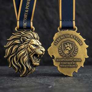 Médaille <span class=keywords><strong>de</strong></span> finisseur <span class=keywords><strong>de</strong></span> marathon en alliage <span class=keywords><strong>de</strong></span> zinc moulé sous pression, bronze antique, avec relief 3D personnalisé OEM, pour événement <span class=keywords><strong>de</strong></span> course urbaine - Product Image 4