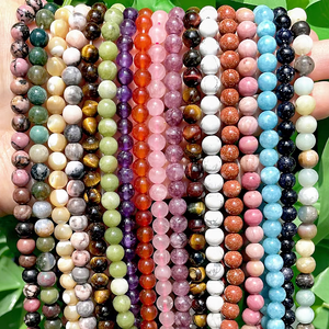 Suministros de Joyería al por Mayor, Cuentas Sueltas de Cristal para Hacer Joyas, <span class=keywords><strong>Cuarzo</strong></span> Rosa, Amatista, Lapislázuli, Pulseras DIY - Product Image 2