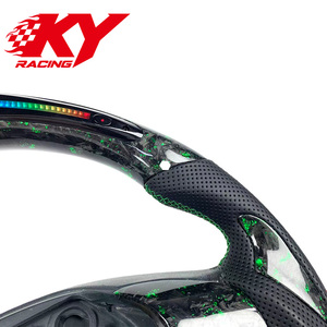 Custom Sporty Style Green Forged Carbon Fiber Steering Wheel With LED Rpm Display for Ford Fiesta MK7 MK4 MK3 ST180 MK7.5 - Product Image 2