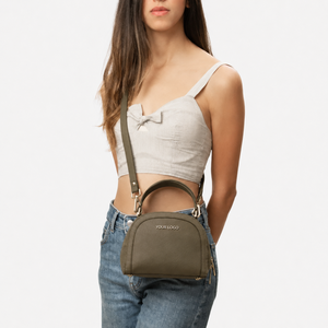 Sac bandoulière pour femme en cuir de tomate bio avec logo personnalisé, poignée supérieure, fermeture éclair, forme coquille, intérieur - Product Image 5
