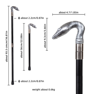Bastone da Passeggio in Resina a Forma di Serpente, Stile Gotico Scuro, Accessorio di Moda Punk Vintage, Bastone Misterioso <span class=keywords><strong>per</strong></span> Halloween - Product Image 6