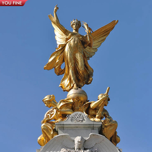 Statua <span class=keywords><strong>in</strong></span> <span class=keywords><strong>bronzo</strong></span> a grandezza naturale di angelo dorato <span class=keywords><strong>in</strong></span> volo per giardino esterno - Product Image 6