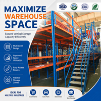 Système de rayonnage de mezzanine Eyda en métal galvanisé à chaud, résistant à la corrosion, avec échelle et plateforme, facile à installer