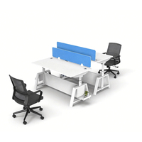 Bureau électrique ergonomique moderne à moteur unique pour 2 à 4 personnes, table assis-debout, cadre de bureau réglable en hauteur pour le bureau à domicile