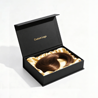 Boîte cadeau de luxe en carton rigide magnétique pliable avec finition mate et revêtement UV pour extensions capillaires et cosmétiques