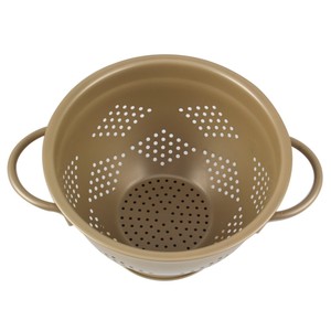 Ensemble de 3 passoires en acier inoxydable doré de qualité supérieure, paniers égouttoirs avec poignées et base sur pieds pour la cuisine et les fruits - Product Image 4