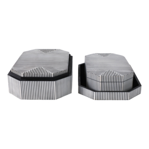 Scatole Decorative Ottagonali per Gioielli con Coperchio, Set Moderno di Contenitori Organizzatori per la Casa - Product Image 3