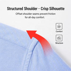 Camicia da <span class=keywords><strong>Uomo</strong></span> in Puro Cotone Oxford a Maniche Lunghe, Taglia Europea, Personalizzabile OEM ODM con Logo, Elasticizzata e in Tinta Unita - Product Image 4