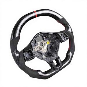 Volant sport en fibre de carbone forgée et cuir avec LED pour Volkswagen Golf 6 GTI GTD R 2009-2016 <span class=keywords><strong>Polo</strong></span> GTI Tiguan Passat - Product Image 4
