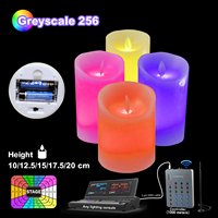 Bougies LED sans flamme avec télécommande, lumière LED RGB, vraie cire de paraffine, décoration d'intérieur, cadeau de fête