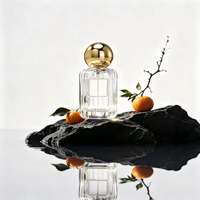 Botol Parfum Kaca Bening 30ml Isi Ulang Wadah Aroma Desain Silinder dengan Semprotan Snap Fit