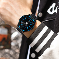 MINGRUI 8835G Montre Homme Quartz Mode Affaires Bracelet Acrylique Cadran à Aiguilles Étanche