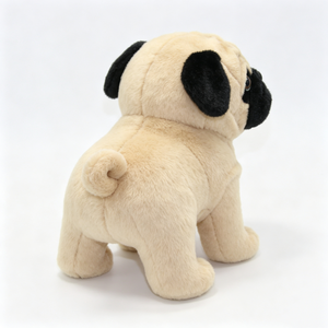 Peluche réaliste de pug debout personnalisée, animal en peluche beige réaliste, chien pug en peluche douce avec visage noir - Product Image 3