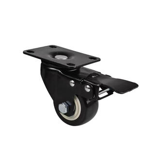 1 Zoll 1,5 Zoll <span class=keywords><strong>2</strong></span> Zoll <span class=keywords><strong>2</strong></span>,5 Zoll leichte kleine Möbel starre rotierende Rollstuhl rolle schwarz Polyurethan-Lenkrad - Product Image 3