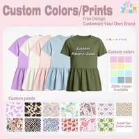 Chemisier Peplum Fille Printemps-Été à Motif et Couleur Personnalisés, Ourlet Volanté, Manches Courtes, Haut Enfant 2-12 Ans, Faible MOQ
