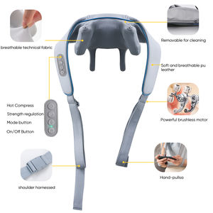 Masajeador eléctrico portátil inalámbrico 6d para cuello, espalda, cuerpo, Shiatsu, amasado, alivio del dolor, relajación, masajeador de cuello con calefacción - Product Image 2
