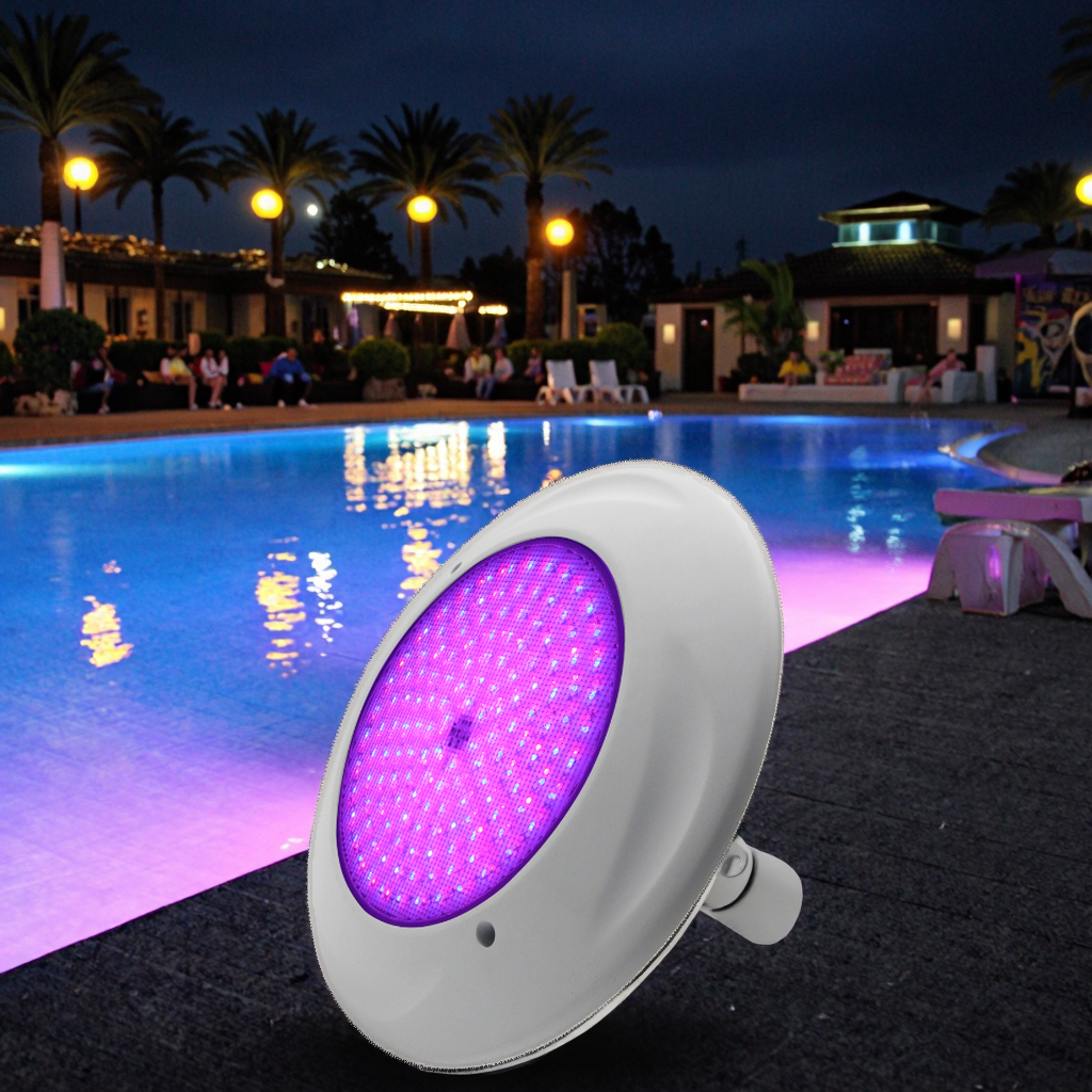 HUAXIA Patent LED Flat Pool Light 18W RGB 12V Surface Mounted Swimming Pool Underwater Lamp