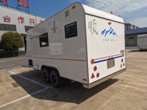 Remolques de Viaje Modernos y Ligeros de Aluminio para RVs, Remolques de Doble Eje para Campamentos, <span class=keywords><strong>Caravanas</strong></span> para Campamentos al Aire Libre con Cocina y Baño - Product Image 5