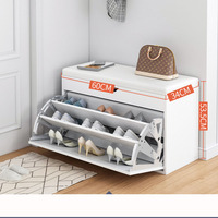 Meuble de Salon Moderne Extensible et Gain de Place en Bois, Présentoir à Chaussures avec Banc et Armoire de Rangement