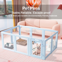 Clôture transparente en acrylique moderne et sûre pour animaux de compagnie, barrière anti-évasion en plastique pour petits chiens, vente en gros