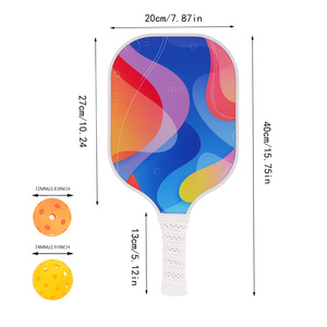 Ensemble de raquettes de pickleball aux designs colorés pour adultes et jeunes, équipement de sport de plein air avec motifs tendance et motivants - Product Image 4