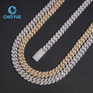 ลดราคาพิเศษ สร้อยคอเงินแท้ S925 ขนาด 10 มม. 3 แถว แบบ Cuban Link ประดับเพชรโมอิสซาไนต์ สไตล์ฮิปฮอป เครื่องประดับคุณภาพสูง สร้อยคอผู้ชาย ผ่านการทดสอบเพชร GRA - Product Image 3