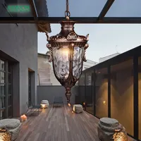 Lámpara Led colgante de estilo europeo para interiores y exteriores, luz antigua de lateral