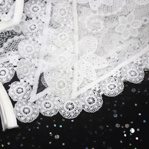 Corbata frontal de moda para mujer, cuello redondo, bordado desmontable, flor, falso, encaje, blanco, para vestido, camisa, blusa - Product Image 2