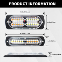 Barre lumineuse LED d'urgence ultra-mince à 8 pièces avec synchronisation - Montage sur grille avec contrôleur pour camions, camions de pompiers, véhicules